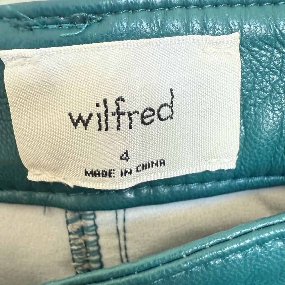 Aritzia Wilfred High Waisted Vegan Leather Pants Size 4 - Picture 2 of 4
